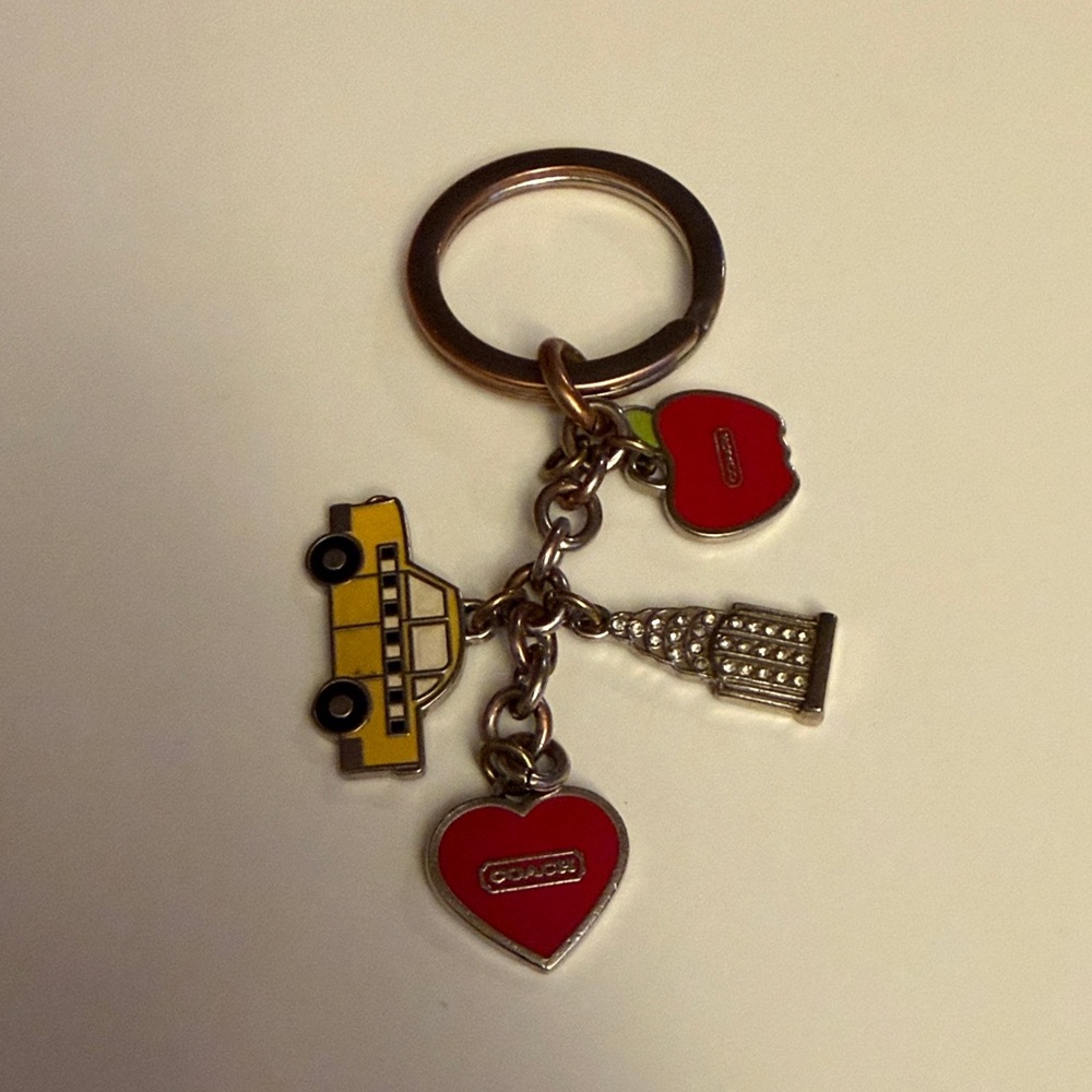 Coach Yellow and Red Charm Keychain